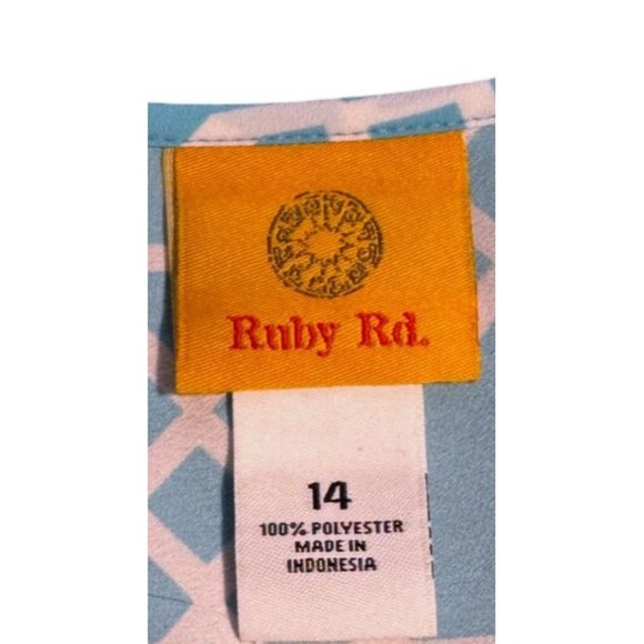 Ruby Red Cabana Cool Blouse Women Size 14 - Picture 7 of 8